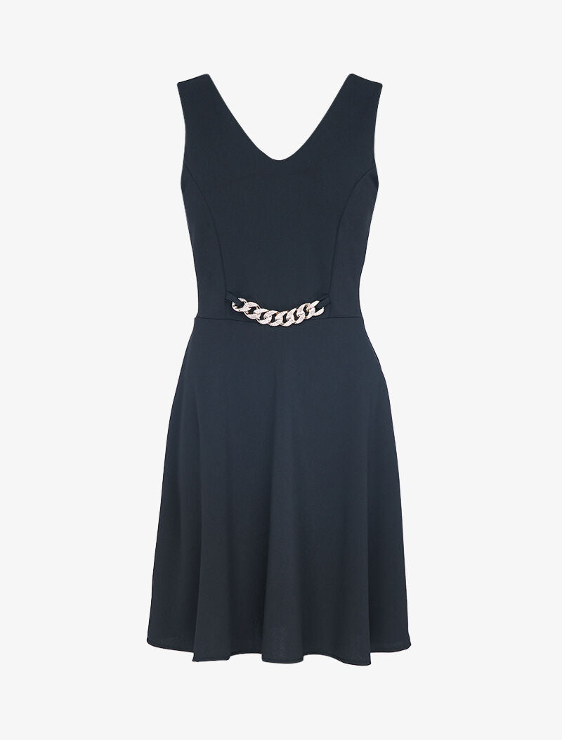 Robe patineuse à détail chaîne - noir - 3