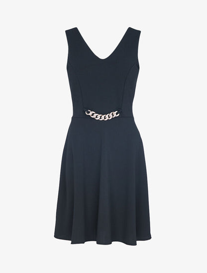 Robe patineuse à détail chaîne - noir - 3