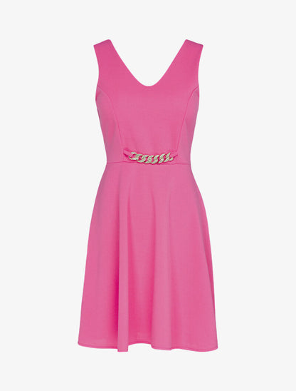 Robe patineuse à détail chaîne - fushia - 1