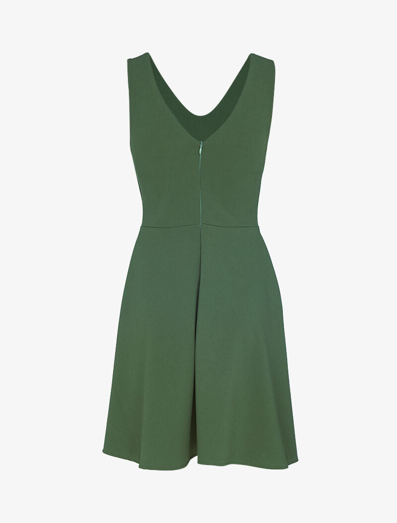 Robe patineuse à détail chaîne - kaki - 2