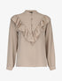 Blouse boutonnée et volantée - beige - 1