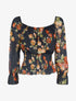 Crop top irisé à imprimé floral - noir - 3