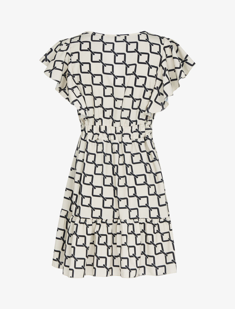 Robe volantée à imprimés - beige - 2