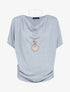 Top en maille et sautoir - gris clair - 1