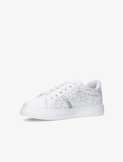 Sneakers à corps imprimé python - blanc - 3