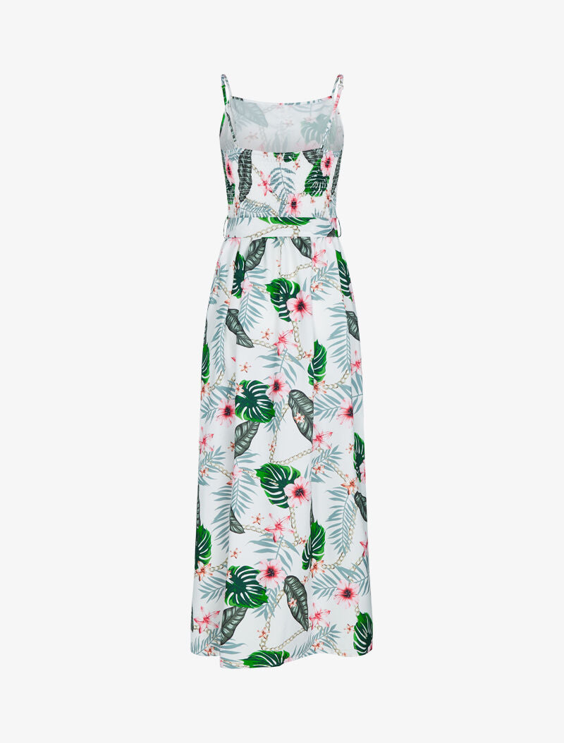 Robe à imprimés floral et chaînes - ecru - 2