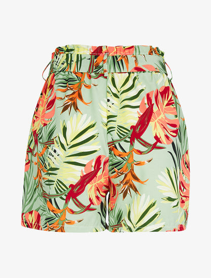 Short fluide à imprimé tropical - vert - 2
