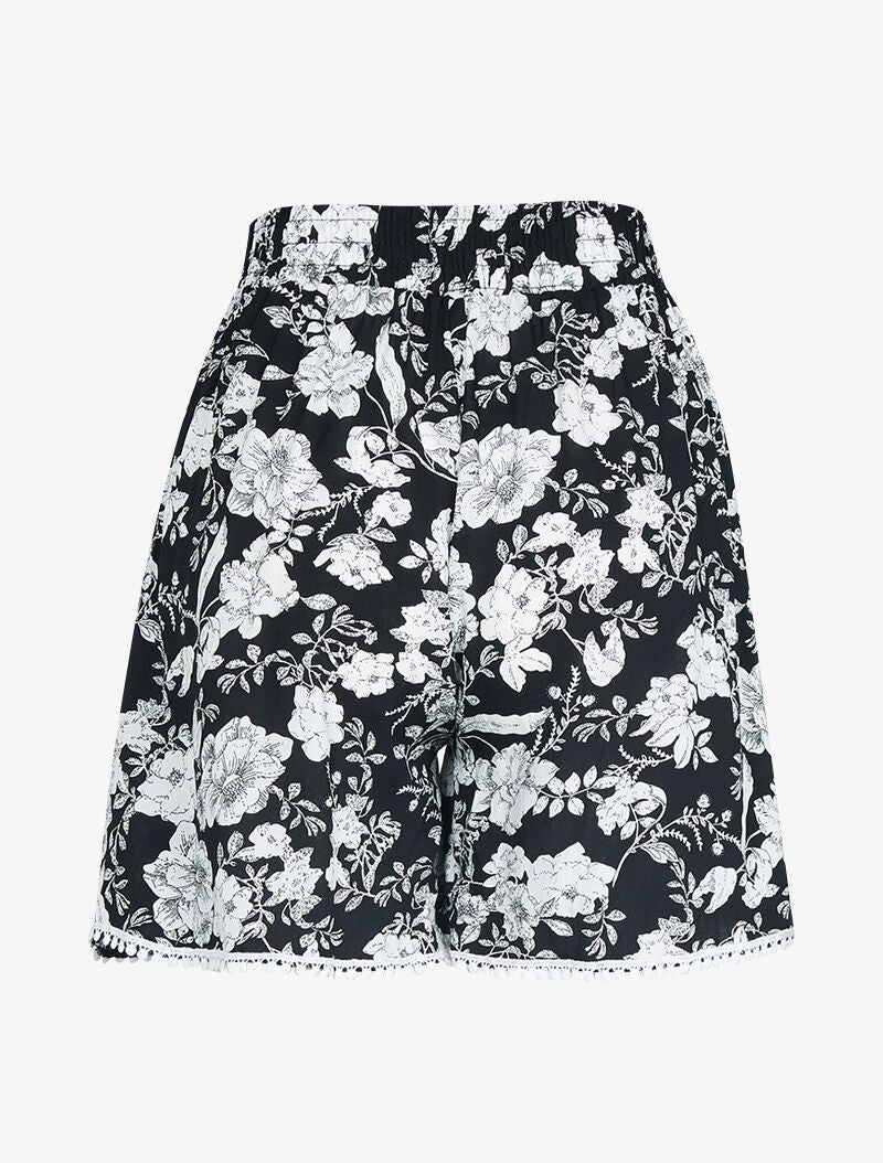 Short ample à imprimé floral - noir - 2