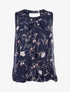 Top à imprimé fleurs stylisées - marine - 1