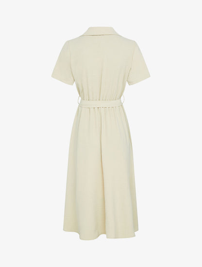 Robe à buste boutonné - beige - 2