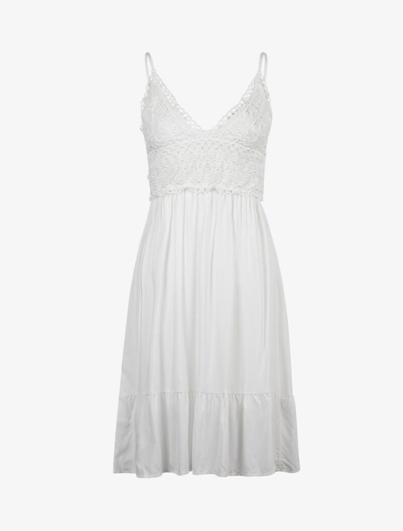 Robe à buste en crochet - blanc - 3
