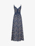 Robe fleurie à détails crochet - marine - 1