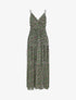 Robe fleurie à taille élastiquée - kaki - 1