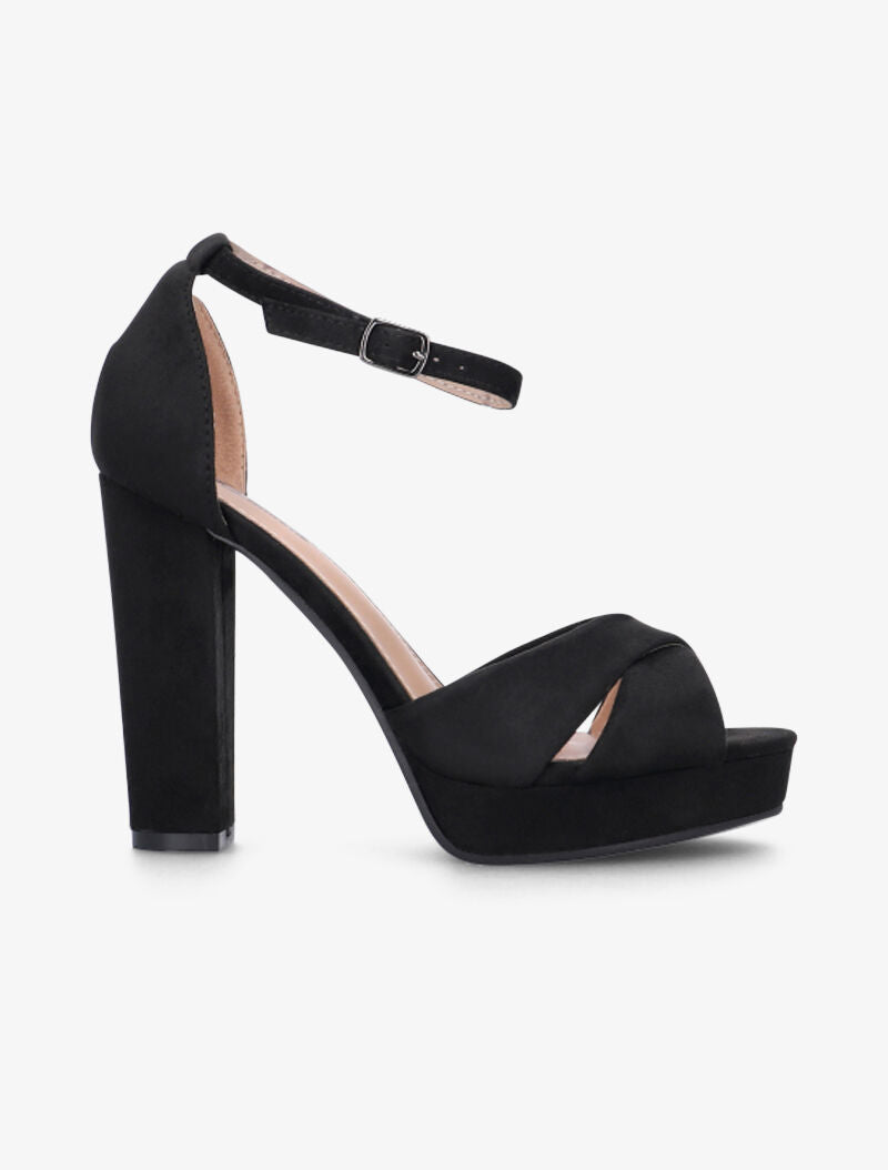 Sandales à plateforme et à ganses croisées - noir - 2