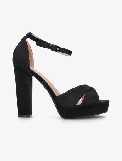 Sandales à plateforme et à ganses croisées - noir - 2