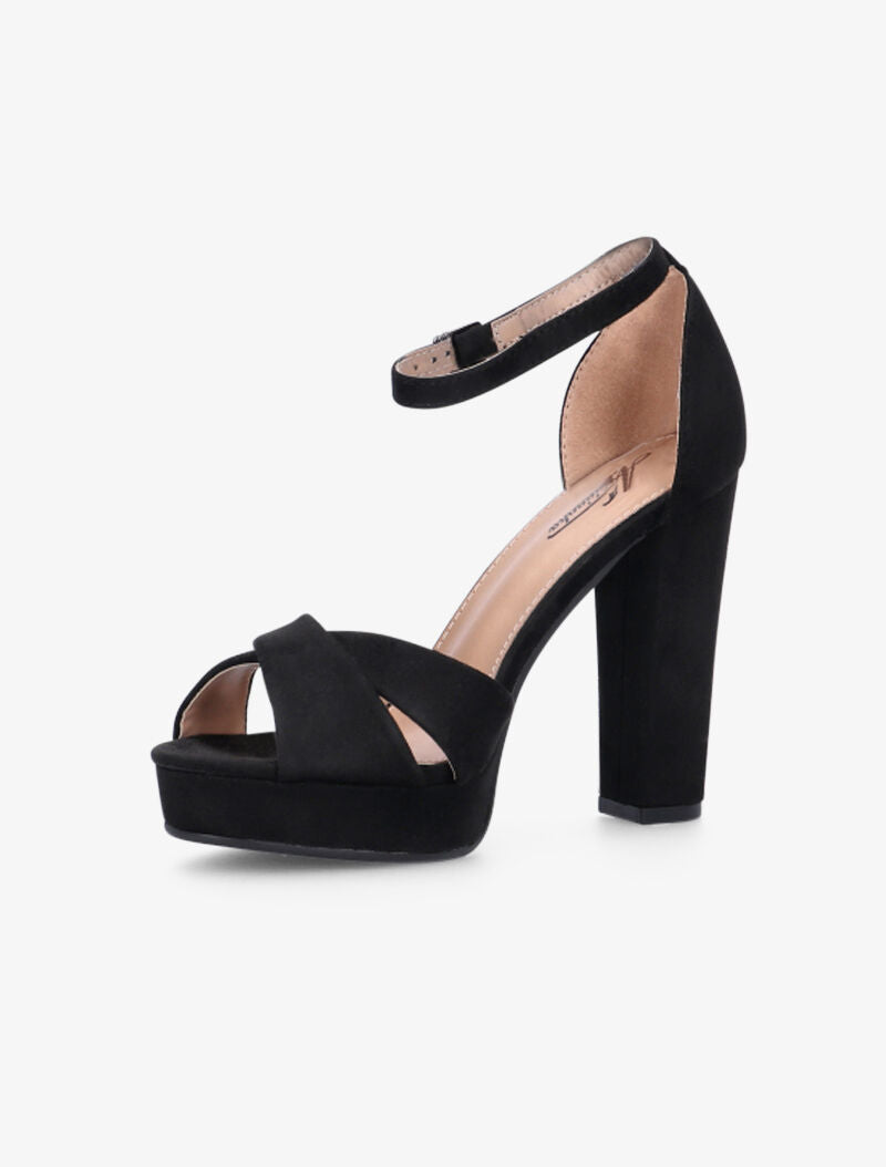 Sandales à plateforme et à ganses croisées - noir - 4