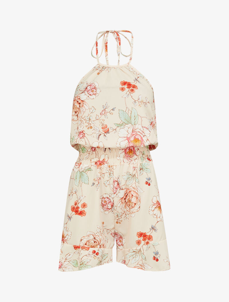 Combishort fluide à imprimés - ecru - 1