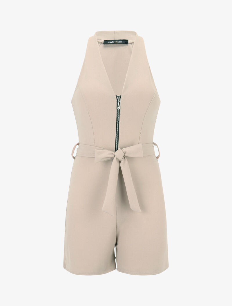Combishort à buste zippé - beige - 3