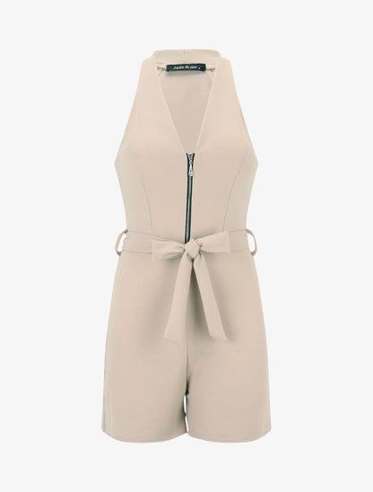 Combishort à buste zippé - beige - 3