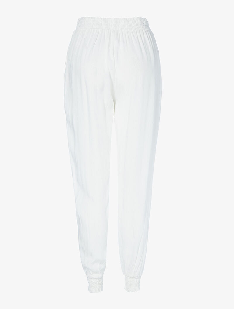 Pantalon harem uni - blanc - 2