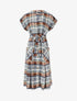 Robe chemise fluide à imprimé tartan - camel - 1