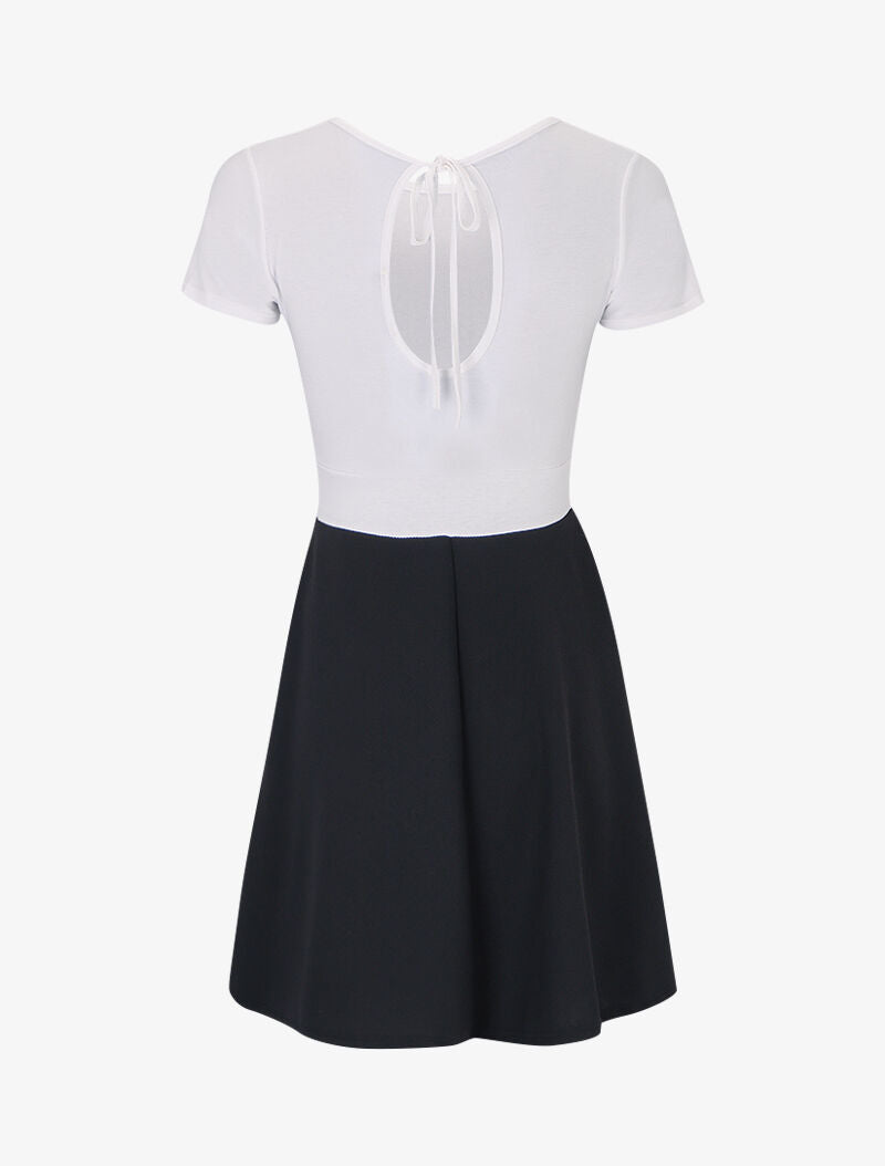 Robe color block avec broche - blanc - 2