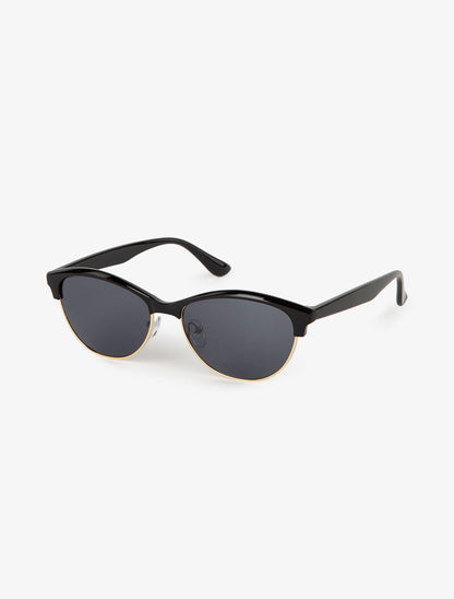 Lunettes ovales style clubmaster - noir - 2