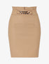 Jupe simili à détail chaîne - beige - 3