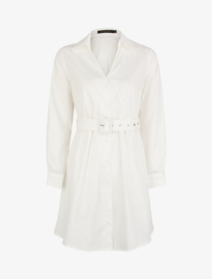 Robe chemise casual - blanc - 3