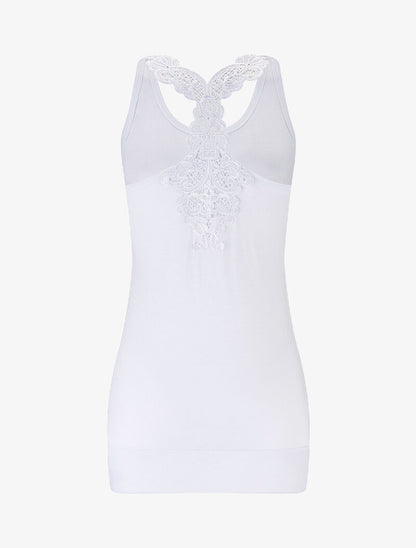 Débardeur à dos nageur en dentelle - blanc - 2