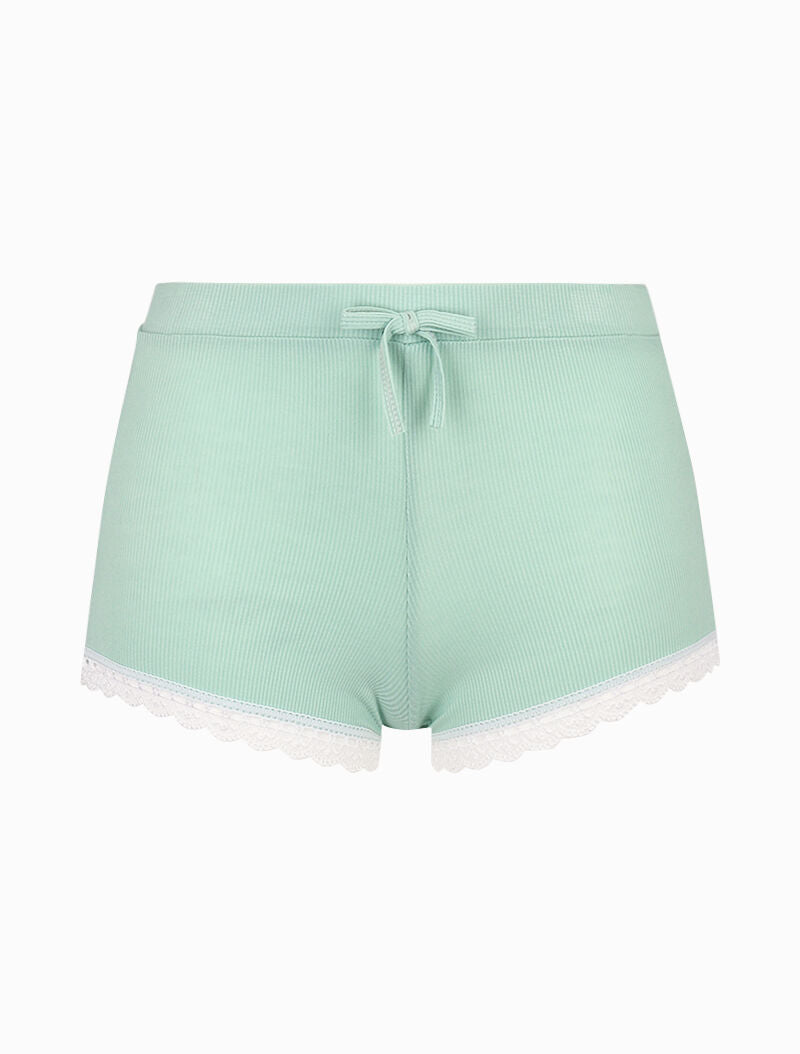 Ensemble caraco et shorty côtelés - vert amande - 3