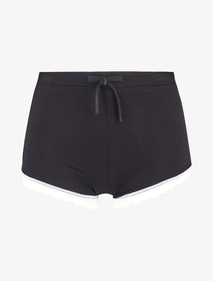 Ensemble caraco et shorty côtelés - noir - 4