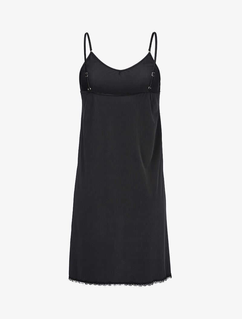Nuisette basique à bord dentelle - noir - 2