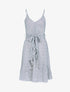 Robe effet cache coeur et à volants - vert amande - 1