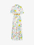 Robe longue à basques imprimé grandes fleurs - ecru - 1