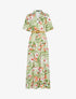 Robe longue à basques imprimé grandes fleurs - vert amande - 3