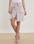 Jupe fleurie style portefeuille - rose - 1