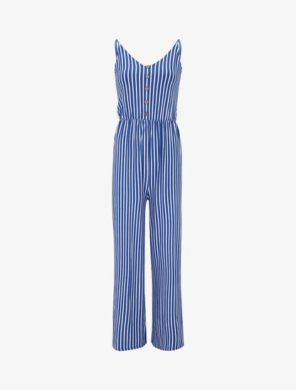 Combinaison 7/8 rayée - bleu roi