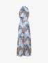 Robe longue ajourée à imprimés - bleu ciel - 4