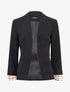 Blazer à revers imprimé tartan - noir - 1