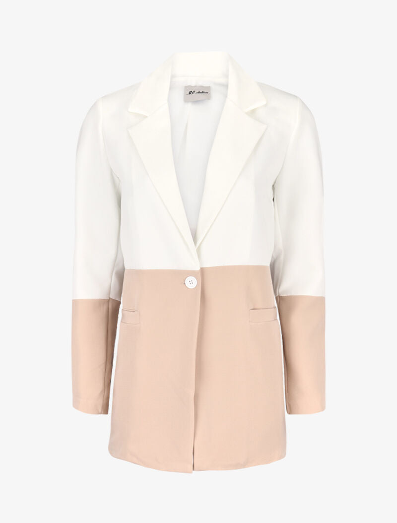 Blazer color block - beige - 3