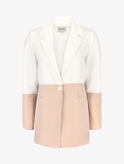 Blazer color block - beige - 3
