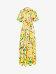 Robe longue imprimé fleurs de lys - jaune - 3