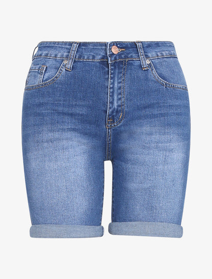 Bermuda à détails délavés - bleu denim - 3