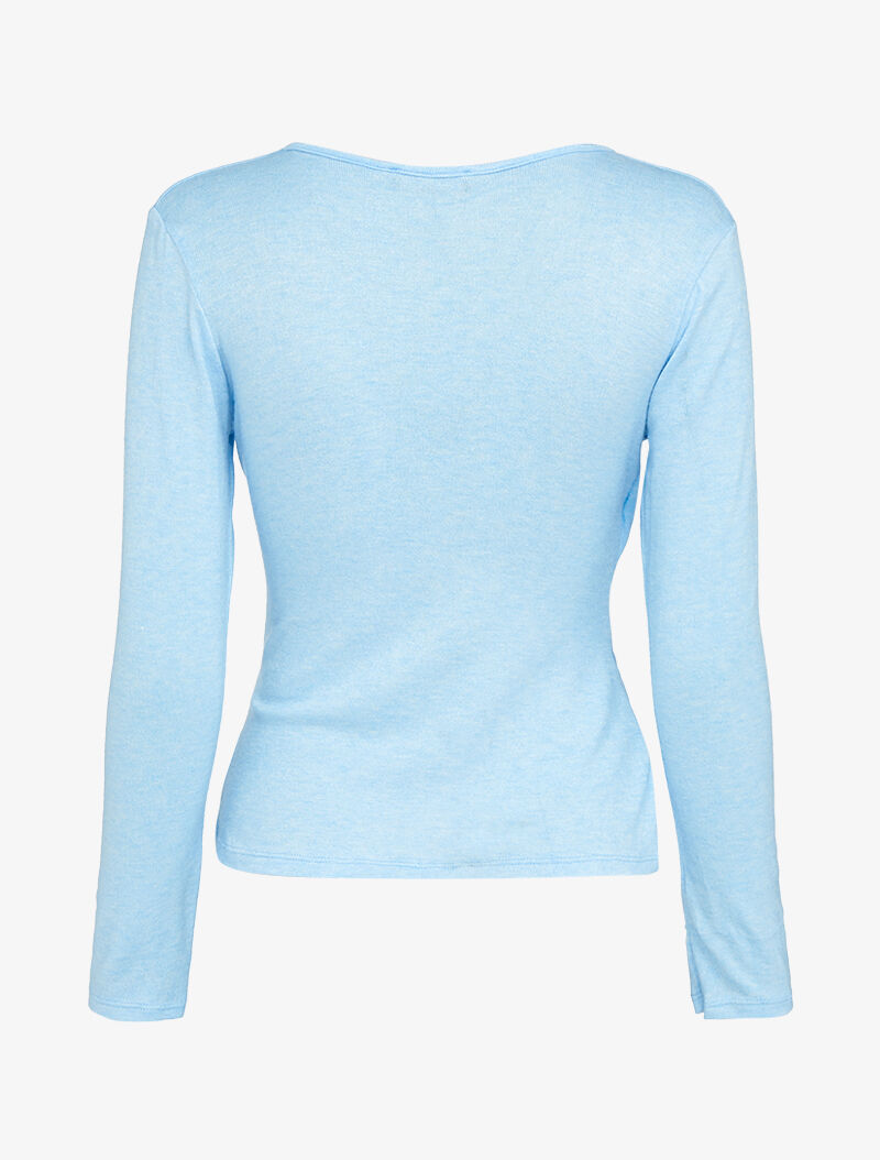 Pull cache coeur avec pans à nouer - bleu ciel - 2
