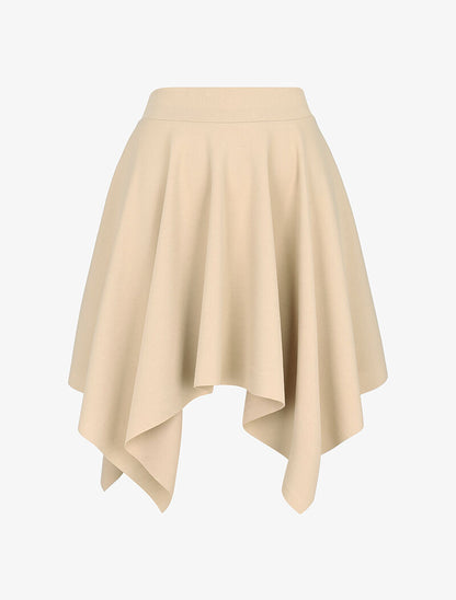 Jupe patineuse asymétrique - beige - 3