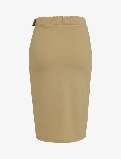 Jupe crayon fendu à demi ceinture - taupe - 2