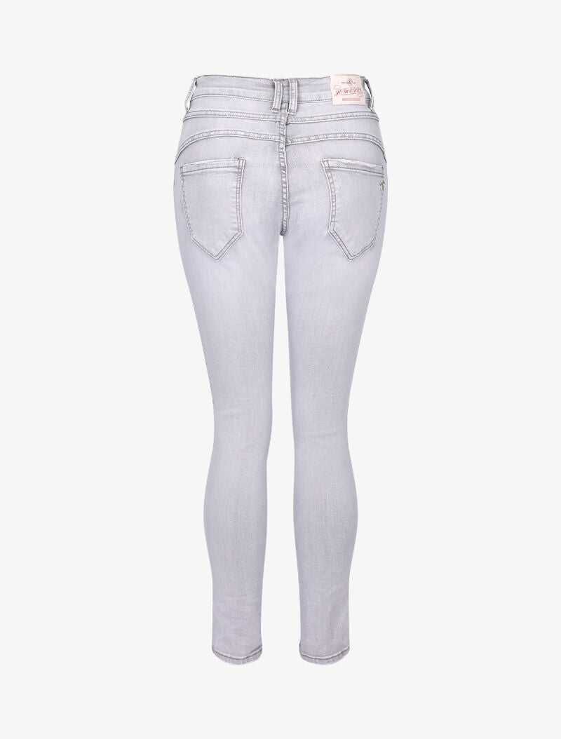 Jean effet froissé à liserés irisés - gris clair - 4