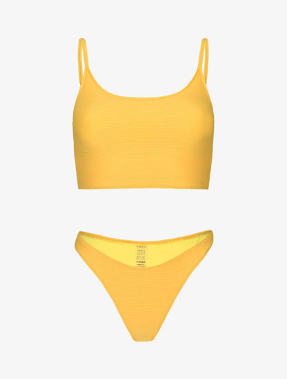 Bikini brassière côtelé - moutarde - 1