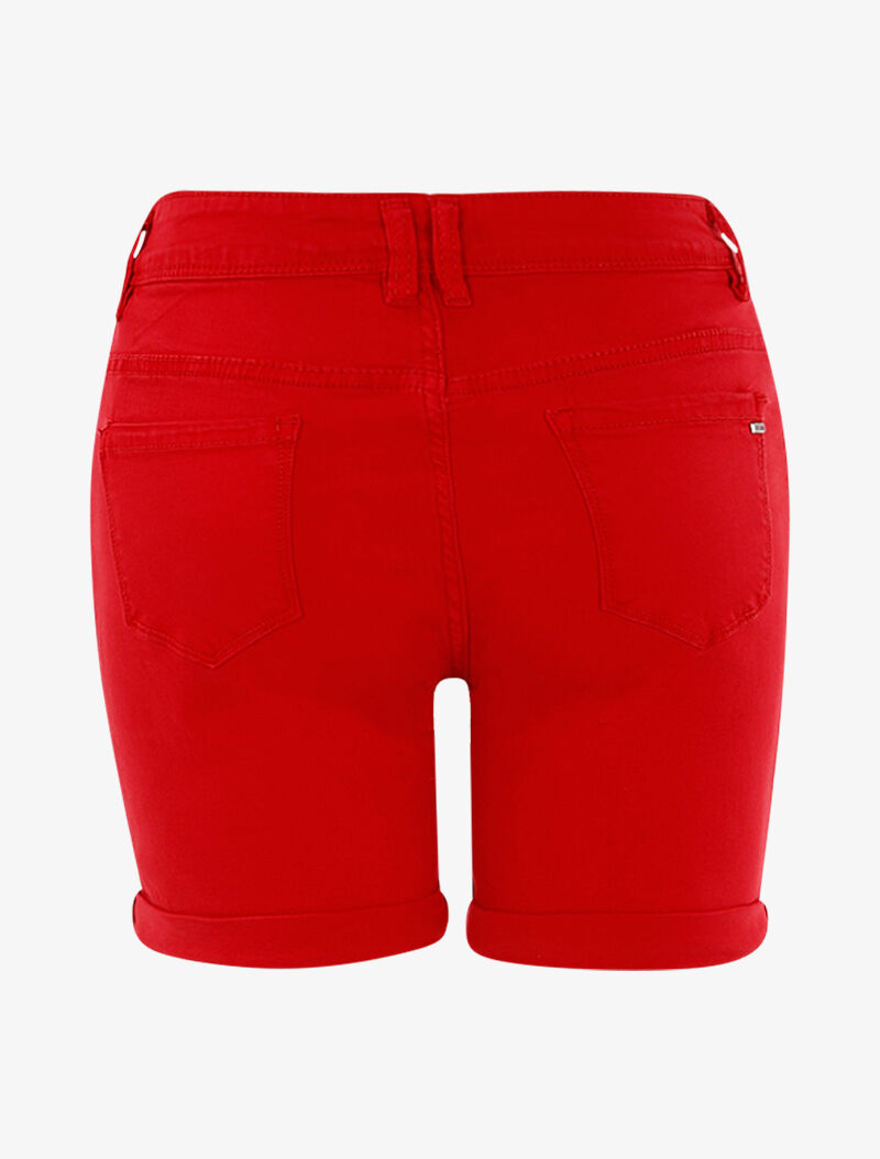 Short casual à ourlets - rouge - 2